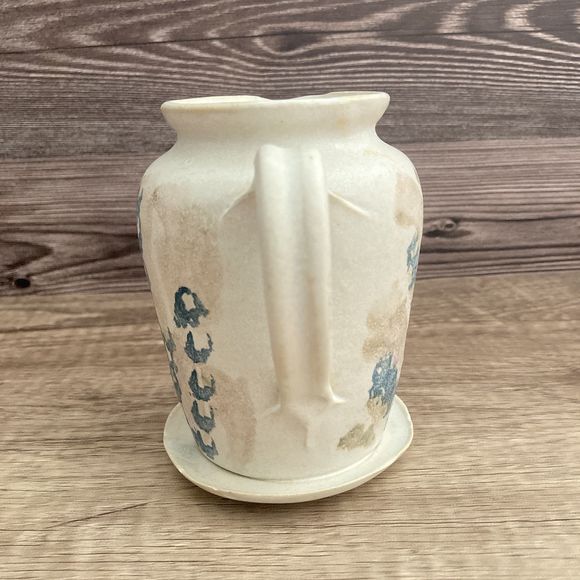 Roman Blanchard Pottery Syrup Pitcher Attached Underplate Vermont Studio Art - Picture 4 of 9